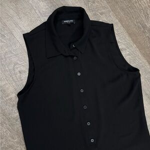 Kenneth Cole Sleeveless Button Down Tunic Black Sz S